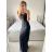 Šaty společenské dlouhé třpytivé na ramínka dámské (S/M ONE SIZE) ITALSKÁ MODA IMM23M51395/DU