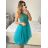 Šaty společenské elegantní plesové dámské (S/M ONE SIZE) ITALSKÁ MÓDA IMM2019805/DR S/M světle růžová