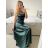 Šaty dlhé elegantné na ramienka dámske (S/M ONE SIZE) TALIANSKA MODA IM323013/DU   vínová
   S/M