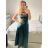 Šaty dlhé elegantné na ramienka dámske (S/M ONE SIZE) TALIANSKA MODA IM323013/DU   vínová
   S/M