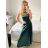 Šaty dlhé elegantné na ramienka dámske (S/M ONE SIZE) TALIANSKA MODA IM323013/DU   vínová
   S/M