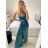 Šaty dlouhé elegantní společenské na ramínka dámské (S/M ONE SIZE) ITALSKÁ MÓDA IMPBB23B23376/DU S/M Černá