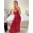 Šaty dlouhé elegantní společenské na ramínka dámské (S/M ONE SIZE) ITALSKÁ MÓDA IMPBB23B23376/DU S/M Černá