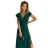 ŠATY  CRYSTAL dlhé trblietavé šaty s výstrihom - zelené NMC-411-1/DU - Farba   zelená
 - veľkosť   5XL