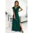 ŠATY  CRYSTAL dlhé trblietavé šaty s výstrihom - zelené NMC-411-1/DU - Farba   zelená
 - veľkosť   5XL