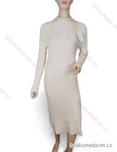 Šaty dlhé úpletové dlhý rukáv dámske (S/M ONE SIZE) TALIANSKA MÓDA IMPGM23Y-23266/DR