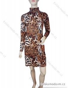 Šaty elegantný dlhý rukáv icecool dámske (S/M ONE SIZE) TALIANSKA MODA IMM22W560/DR