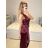 Šaty dlouhé společenské na ramínka dámské (S/M ONE SIZE) ITALSKá MODA IM3236537/DU S/M čierna