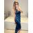Šaty dlouhé společenské na ramínka dámské (S/M ONE SIZE) ITALSKá MODA IM3236537/DU S/M čierna