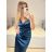 Šaty dlouhé společenské na ramínka dámské (S/M ONE SIZE) ITALSKá MODA IM3236537/DU S/M čierna