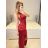 Šaty dlouhé společenské na ramínka dámské (S/M ONE SIZE) ITALSKá MODA IM3236537/DU S/M čierna