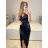 Šaty dlouhé společenské na ramínka dámské (S/M ONE SIZE) ITALSKá MODA IM3236537/DU S/M čierna