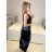 Šaty dlouhé společenské na ramínka dámské (S/M ONE SIZE) ITALSKá MODA IM3236537/DU S/M čierna