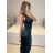 Šaty dlouhé společenské na ramínka dámské (S/M ONE SIZE) ITALSKá MODA IM3236537/DU S/M čierna