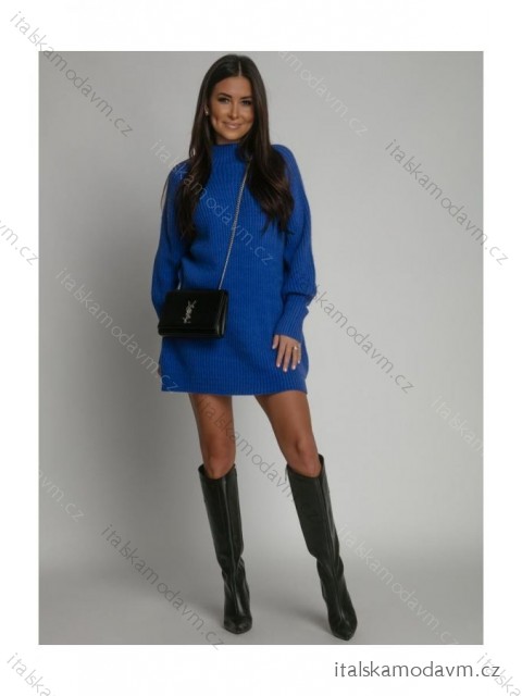 Šaty / svetr prodloužený pletené s rolákom dlhý rukáv dámske (S/M/L/XL/2XL ONE SIZE) POLSKÁ MÓDA IMLAZ23FY55835-1/DUR