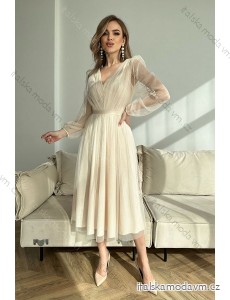 Šaty elegantný dlhý rukáv dámske (34-46) POLSKÁ MÓDA PMLBC24269-04