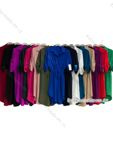 Šaty košeľové dlhý rukáv dámske nadrozmer (2XL/3XL ONE SIZE) TALIANSKA MÓDA IMC24006