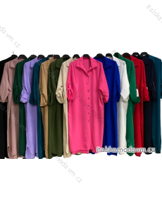 Šaty košeľové dlhý rukáv dámske nadrozmer (6XL/7XL ONE SIZE) TALIANSKA MÓDA IMC24007