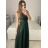Šaty dlhé třpytivé spoločenské na ramienka dámske (S/M/L ONE SIZE) TALIANSKA MÓDA IMC23480/DUR bílá S/M/L