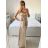 Šaty dlhé elegantné spoločenské na ramienka dámske (S/M ONE SIZE) TALIANSKA MÓDA IMPBB23B23376