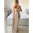 Šaty dlouhé elegantní společenské na ramínka dámské (S/M ONE SIZE) ITALSKÁ MÓDA IMPBB23B23376/DU S/M Černá