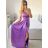 Šaty dlhé elegantné spoločenské na ramienka dámske (S/M ONE SIZE) TALIANSKA MÓDA IMPBB23B23376
