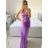 Šaty dlhé elegantné spoločenské na ramienka dámske (S/M ONE SIZE) TALIANSKA MÓDA IMPBB23B23376