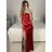 Šaty spoločenské elegantné dámske (S/M ONE SIZE) TALIANSKA MODA IMS235391/DU - zlatá - S/M
