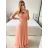 Šaty dlouhé elegantní bez rukávu dámské (S/M ONE SIZE) ITALSKá MóDA IMM22pl68805/DU S/M modrá