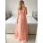 Šaty dlouhé elegantní bez rukávu dámské (S/M ONE SIZE) ITALSKá MóDA IMM22pl68805/DU S/M modrá