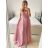 Šaty dlouhé elegantní bez rukávu dámské (S/M ONE SIZE) ITALSKá MóDA IMM22pl68805/DU S/M modrá