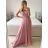 Šaty dlouhé elegantní bez rukávu dámské (S/M ONE SIZE) ITALSKá MóDA IMM22pl68805/DU S/M modrá