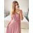 Šaty dlouhé elegantní bez rukávu dámské (S/M ONE SIZE) ITALSKá MóDA IMM22pl68805/DU S/M modrá