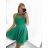 Šaty společenské krátké bez rukávu dámské (S/M ONE SIZE) ITALSKÁ MÓDA IMHMS23139/DU -   zelená -   S/M