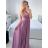 Šaty dlhé elegantné spoločenské na ramínka dámske (M/L ONE SIZE) TALIANSKA MóDA IM42380566