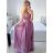 Šaty dlhé elegantné spoločenské na ramínka dámske (M/L ONE SIZE) TALIANSKA MóDA IM42380566