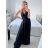 Šaty dlhé elegantné spoločenské na ramínka dámske (M/L ONE SIZE) TALIANSKA MóDA IM42380566