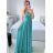 Šaty dlhé elegantné spoločenské na ramínka dámske (M/L ONE SIZE) TALIANSKA MóDA IM42380566