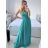 Šaty dlhé elegantné spoločenské na ramínka dámske (M/L ONE SIZE) TALIANSKA MóDA IM42380566