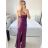 Šaty dlouhé elegantní třpytivé s flitry na ramínka dámské (S/M ONE SIZE) ITALSKÁ MÓDA IMPBB23C30737