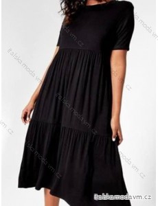 Šaty voľnočasové bavlnené krátky rukáv dámske nadrozmer (L/XL ONE SIZE) TALIANSKA MÓDA IMD24006