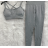Souprava legíny dlouhé a croptop dámská (S/M ONE SIZE) ITALSKÁ MÓDA IMPMD2482324