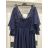 šaty plesové elegantní společenské krátký rukáv dámské nadrozměr (2XL/3XL ONE SIZE) ITALSKÁ MÓDA IMM2361107pl/DU 2XL/3XL Černá