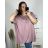 Tunika s přívěškem krátký rukáv dámská nadrozměr (6XL/7XL ONE SIZE) ITALSKÁ MÓDA IMBM24017/DR 6XL/7XL tmavě růžová