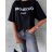 Tričko krátky rukáv dámske (S/M/L ONE SIZE) TALIANSKA MóDA IMD24007/DR M / L čierna