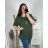 Tunika s príveskom dlhý rukáv dámska nadrozmer (3XL/4XL ONE SIZE) TALIANSKA MÓDA IMWQ24002/DR 3XL / 4XL čierna