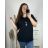 Tunika s príveskom dlhý rukáv dámska nadrozmer (3XL/4XL ONE SIZE) TALIANSKA MÓDA IMWQ24002/DR 3XL / 4XL čierna