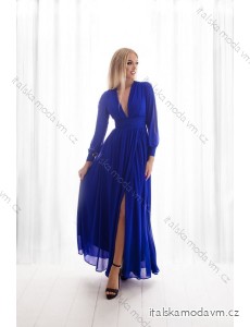 Šaty dlhé elegantné spoločenské dlhý rukáv dámske (SL) FRANCÚZSKA MÓDA FMPEL23PERINE