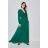 Šaty dlhé spoločenské dlhý rukáv dámske (S-L) FRANCÚZSKA MÓDA FMPEL23R1510-2 zelená L