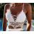 Top croptop krajkový na ramínka dámský (S/M ONE SIZE) ITALSKÁ MÓDA IMPMD243045